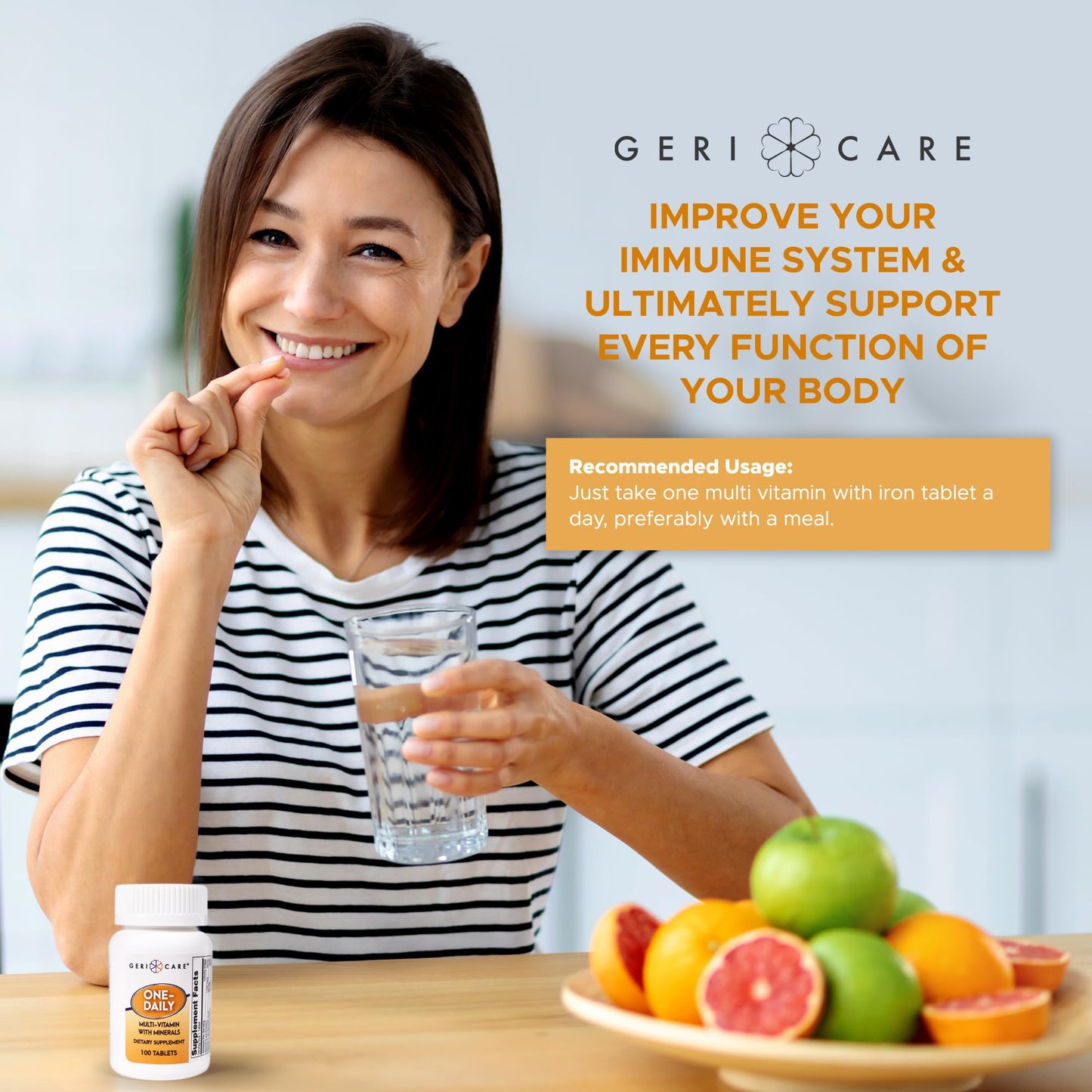 GeriCare One-Daily Multi-Vitamin & One-Daily Multi-Vitamin + Minerals Bundle – Complete Daily Nutritional Support with Essential Minerals for Energy - Maple Wellness Supplements