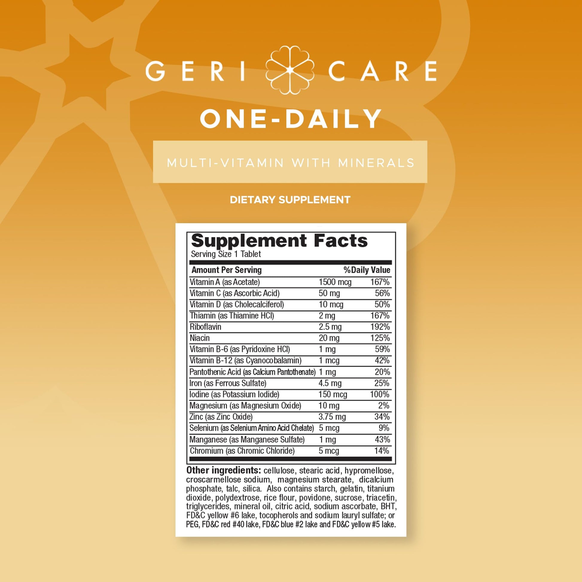 GeriCare One-Daily Multi-Vitamin & One-Daily Multi-Vitamin + Minerals Bundle – Complete Daily Nutritional Support with Essential Minerals for Energy - Maple Wellness Supplements