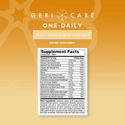 GeriCare One-Daily Multi-Vitamin & One-Daily Multi-Vitamin + Minerals Bundle – Complete Daily Nutritional Support with Essential Minerals for Energy - Maple Wellness Supplements