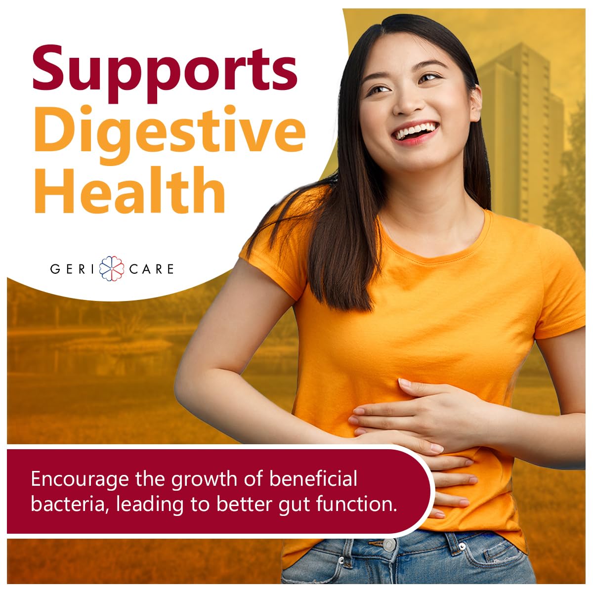 GeriCare Prebiotic Digestive Support, Gummies Compare to Metamucil Fiber Gummies, Berry Flavor, 72 Count, Plant-Based Fiber for Gut Health, Non-GMO, - Maple Wellness Supplements