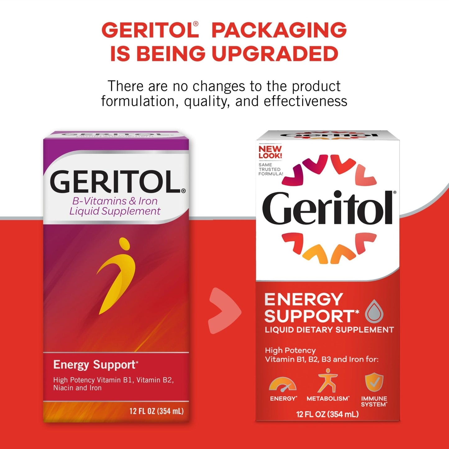 Geritol Liquid Vitamin and Iron Supplement, Energy Support, Contains High Potency B-Vitamins and Iron, Pleasant Tasting, Easy to Swallow - Maple Wellness Supplements