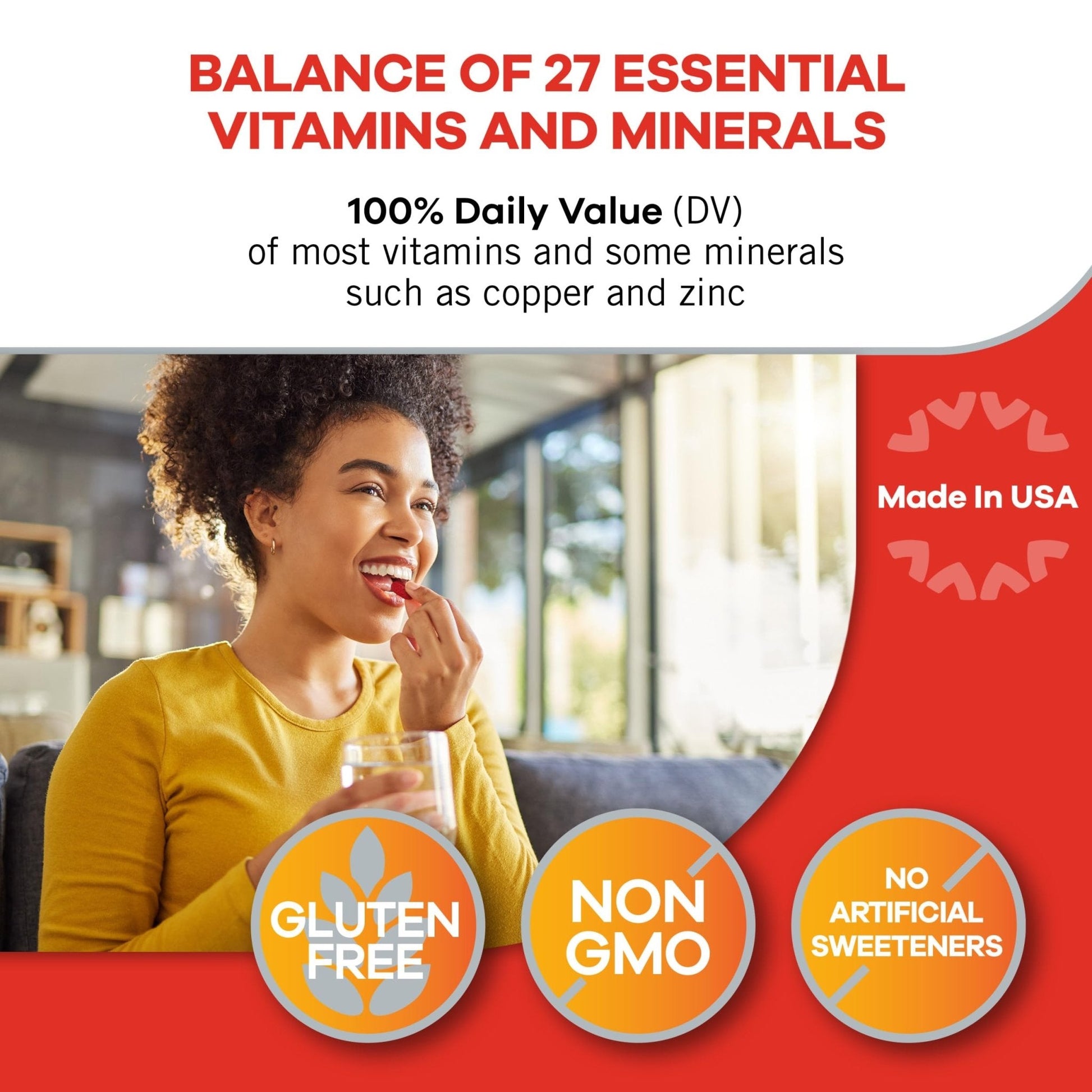 Geritol, Multivitamin Supplement, Contains B-Vitamins, Antioxidants, Vitamins C, E & D and Iron, 26 Essential Vitamins and Minerals, Gluten-Free - Maple Wellness Supplements
