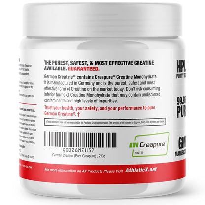 German Creatine - Micronized Creatine Monohydrate Powder, 99.99% Pure Creapure for Muscle Growth, Strength & Performance, Supports Muscle Recovery, 3rd Party Tested - Maple Wellness Supplements