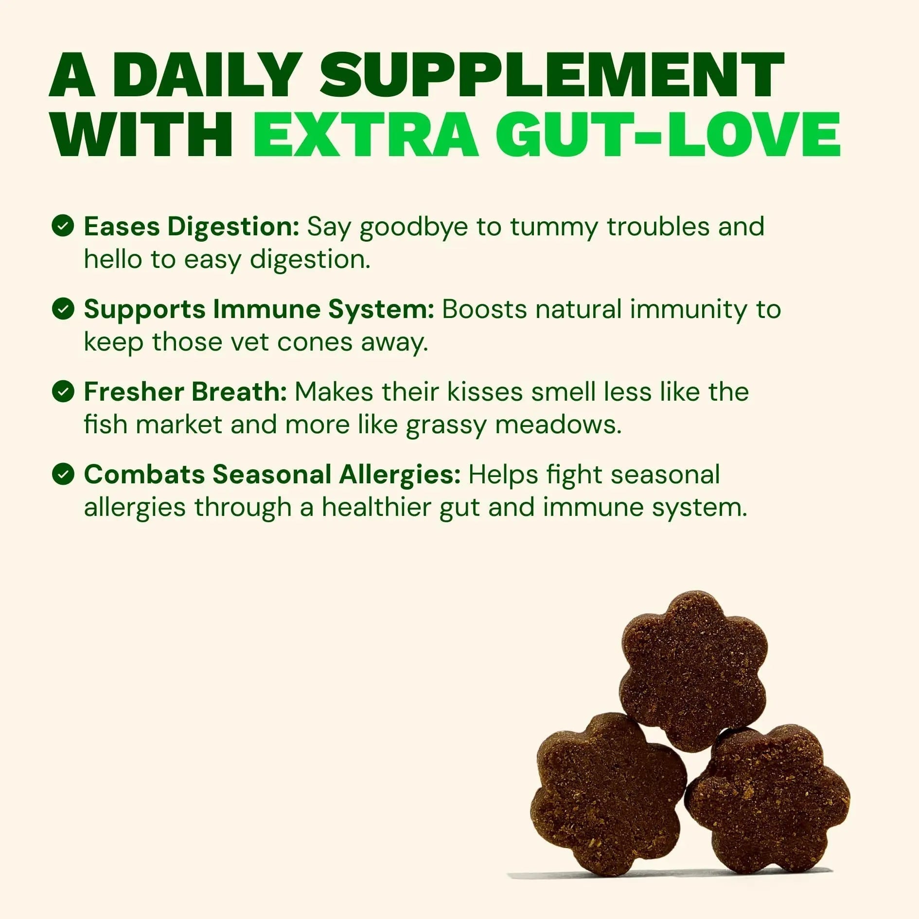 Get Joy Digestion Chews, Gut Health Supplement for Dogs, Vet Recommended Soft Daily Digestive Health & Immune Support with Prebiotics, Probiotics & Postbiotics, Made in USA, 90 Count - Maple Wellness Supplements