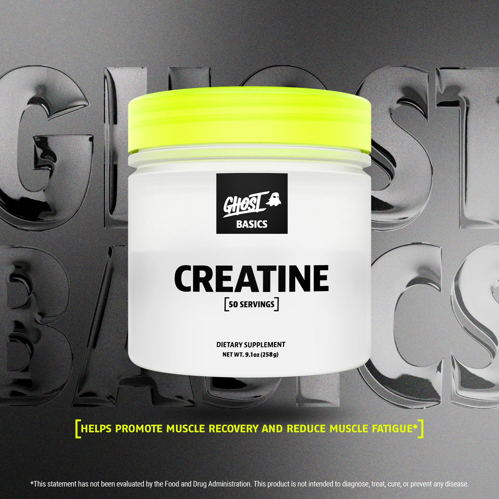 GHOST Basics Creatine Monohydrate Powder for Men & Women – 5G Creapure Creatine Workout Supplement for Muscle Gain – Vegan, Soy Free & Gluten Free - 50 Servings - Maple Wellness Supplements