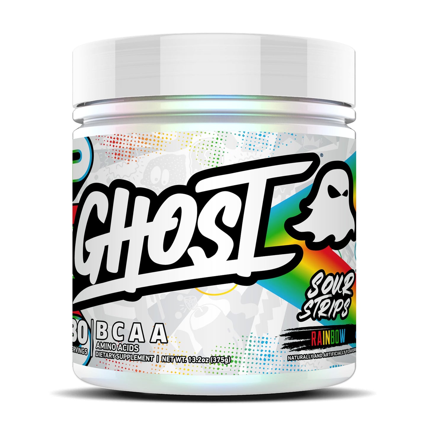 GHOST BCAA Powder Amino Acids Supplement, Sour Strips - 30 Servings - Sugar-Free Intra, Post & Pre Workout Amino Powder - Maple Wellness Supplements