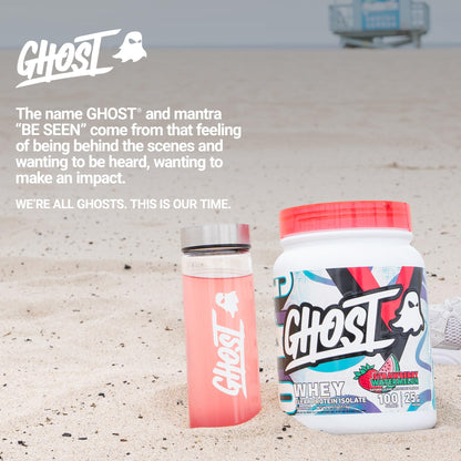 GHOST Clear Whey Isolate Protein Powder, Strawberry Watermelon - 1.57 LB Tub, 25G of Whey Protein - Post Workout Drink for Muscle Gain & Recovery – Sugar Free, Soy Free & Zero Fat, 20 Servings - Maple Wellness Supplements