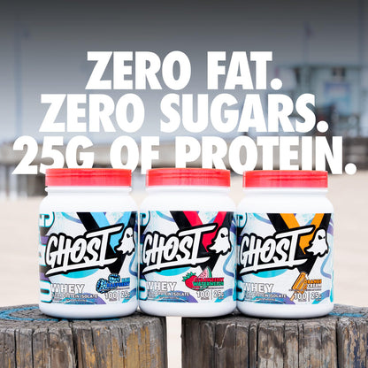 GHOST Clear Whey Isolate Protein Powder, Strawberry Watermelon - 1.57 LB Tub, 25G of Whey Protein - Post Workout Drink for Muscle Gain & Recovery – Sugar Free, Soy Free & Zero Fat, 20 Servings - Maple Wellness Supplements