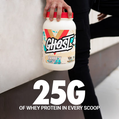 GHOST Whey Protein Powder, Coffee Ice Cream - 2LB Tub, 25G of Protein - Flavored Isolate - Maple Wellness Supplements