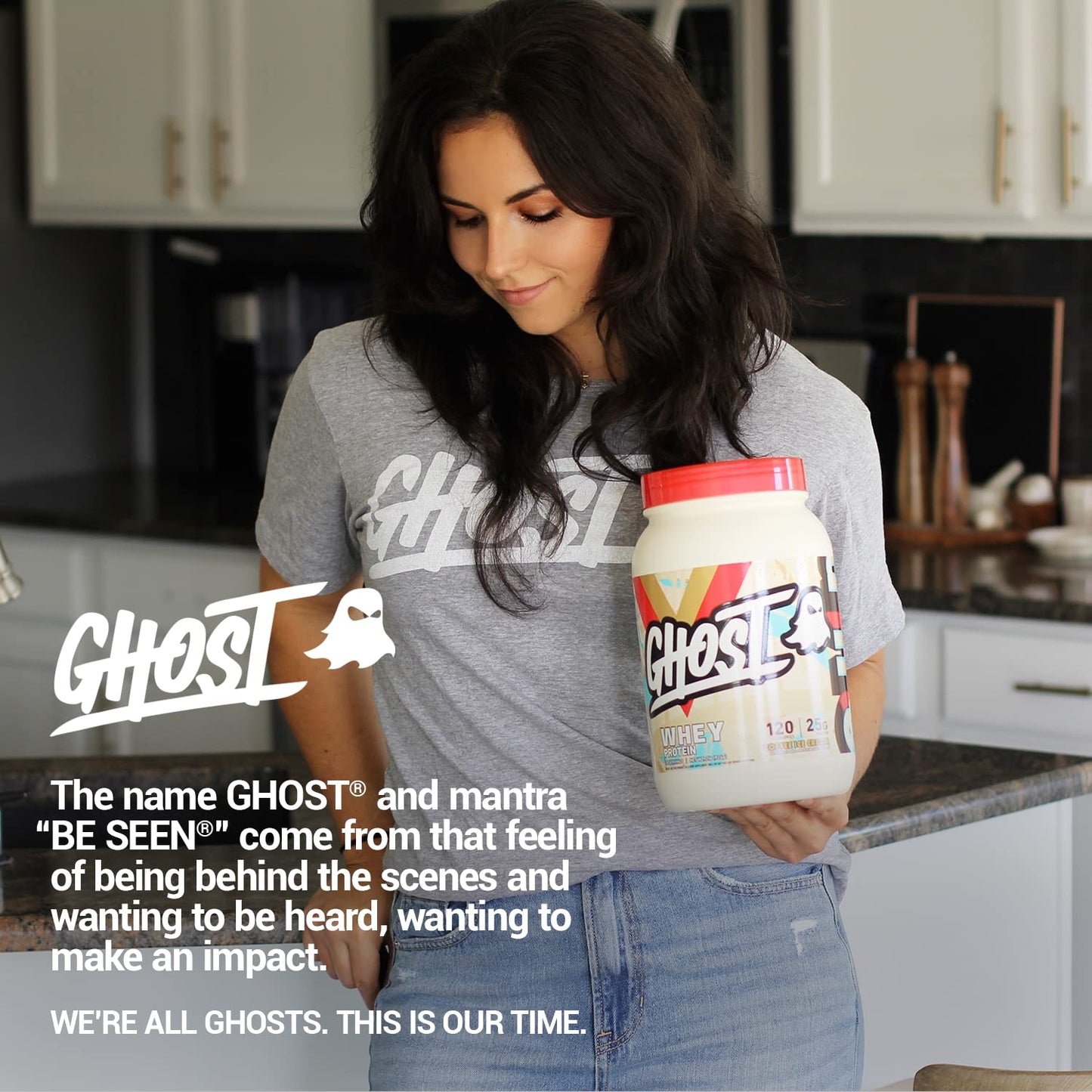 GHOST Whey Protein Powder, Coffee Ice Cream - 2LB Tub, 25G of Protein - Flavored Isolate - Maple Wellness Supplements