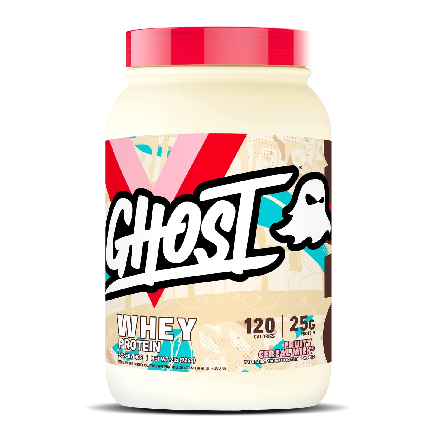 GHOST Whey Protein Powder, Fruity Cereal Milk - 2LB Tub, 25G of Protein - Flavored - Maple Wellness Supplements