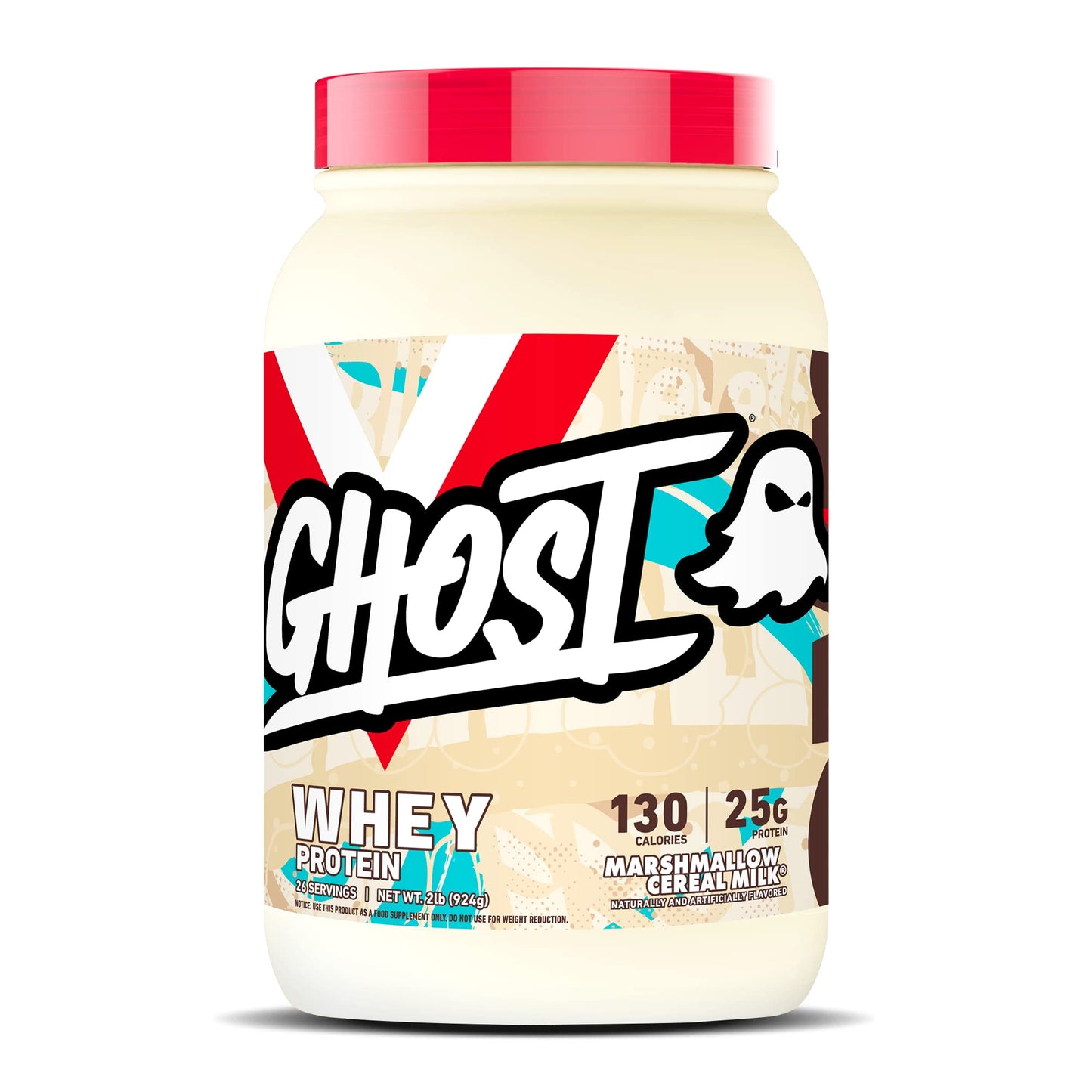 GHOST Whey Protein Powder, Marshmallow Cereal Milk - 2LB Tub, 25G of Protein - Maple Wellness Supplements