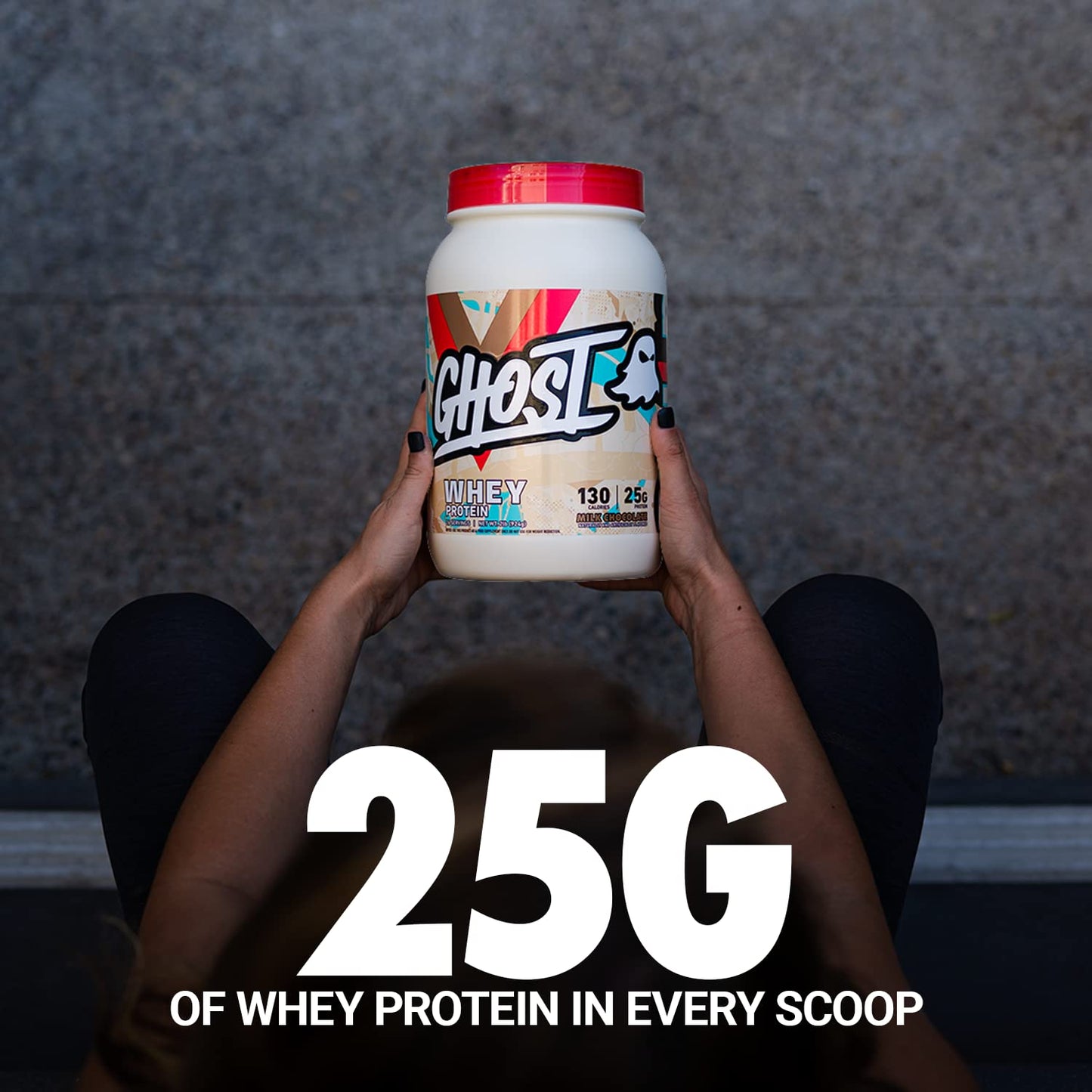 GHOST Whey Protein Powder, Milk Chocolate - 2LB Tub, 25G of Protein - Flavored Isolate - Maple Wellness Supplements