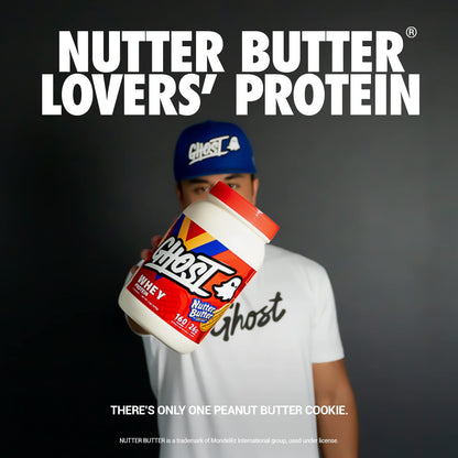 GHOST Whey Protein Powder, Nutter Butter - 2LB Tub, 26G of Protein - Peanut Butter - Maple Wellness Supplements