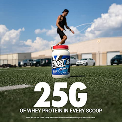 GHOST Whey Protein Powder, Oreo - 2LB Tub, 25G of Protein - Cookies & Cream Flavored - Maple Wellness Supplements