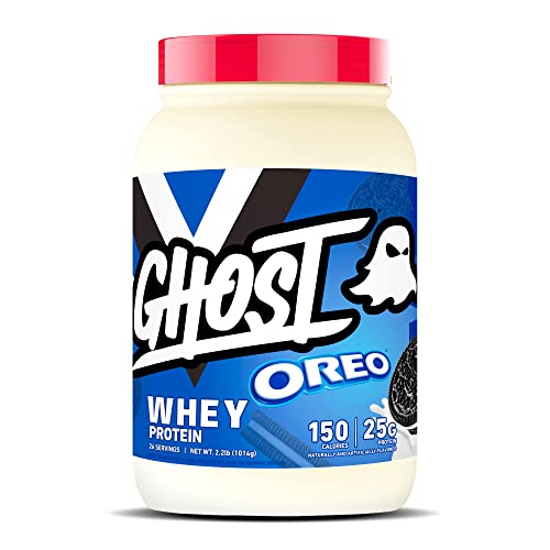 GHOST Whey Protein Powder, Oreo - 2LB Tub, 25G of Protein - Cookies & Cream Flavored - Maple Wellness Supplements
