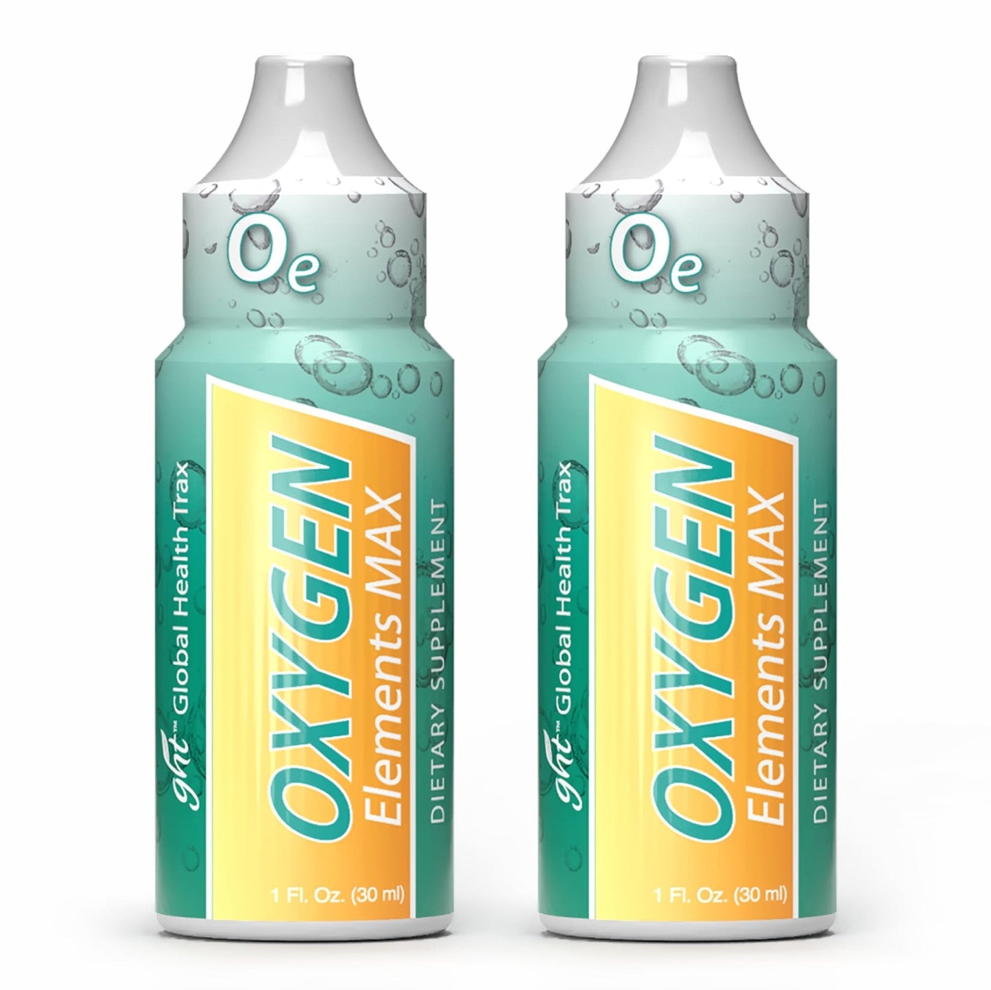 GHT Oxygen Elements Max Liquid Oxygen Drops in 1 Ounce Bottle, Portable Supplement - Bolster Endurance and Stamina, Cleanse Cells (2 Pack) - Maple Wellness Supplements