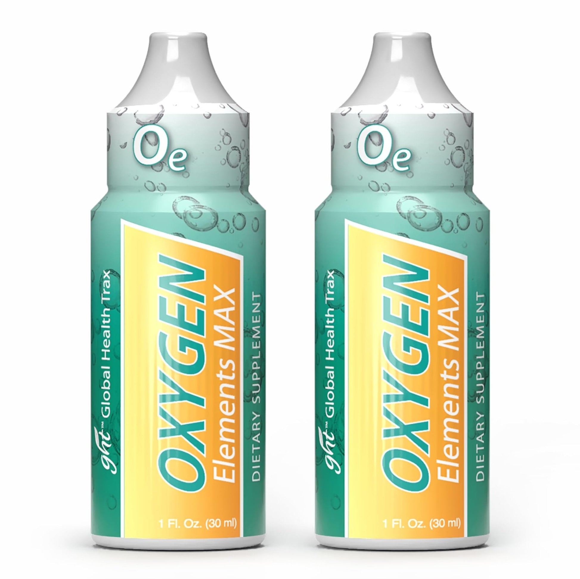 GHT Oxygen Elements Max Liquid Oxygen Drops in 1 Ounce Bottle, Portable Supplement - Bolster Endurance and Stamina, Cleanse Cells (2 Pack) - Maple Wellness Supplements