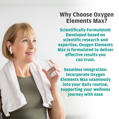 GHT Oxygen Elements Max Liquid Oxygen Drops in 1 Ounce Bottle, Portable Supplement - Bolster Endurance and Stamina, Cleanse Cells (3 Pack) - Maple Wellness Supplements