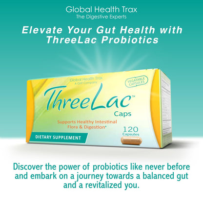 GHT - ThreeLac Probiotic Capsules, 240 Ct - Comprehensive Digestive Support for Men, Women, and Children - Immune System and Gut Balance, Non-GMO - Maple Wellness Supplements