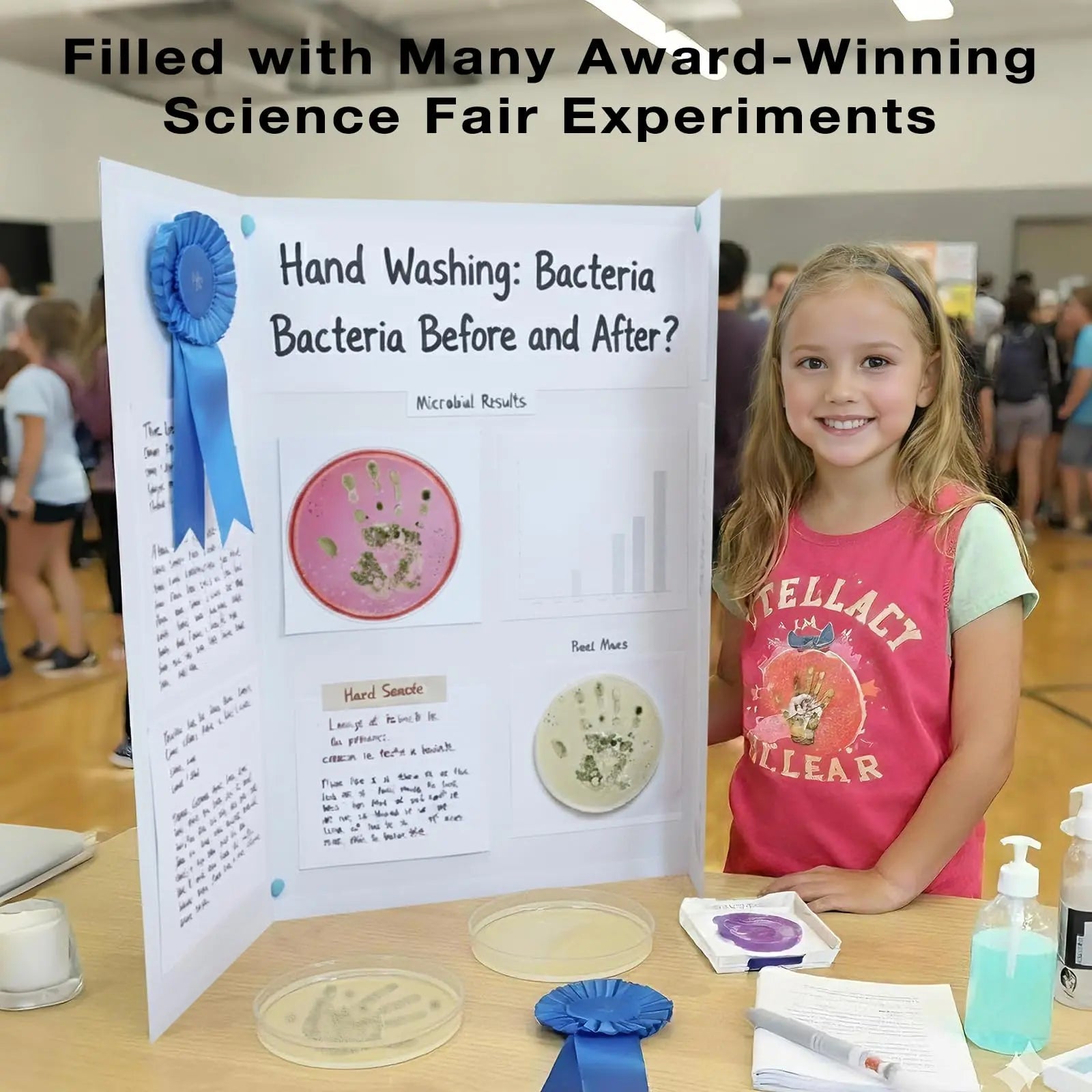 Giant Microbiology Bacteria Science Kit for Kids:2 XL 150mm Prepoured Nutrient Agar Plates, Petri Dishes with Agar & Colony Characteristics Poster for School Projects & Educational Gifts - Maple Wellness Supplements