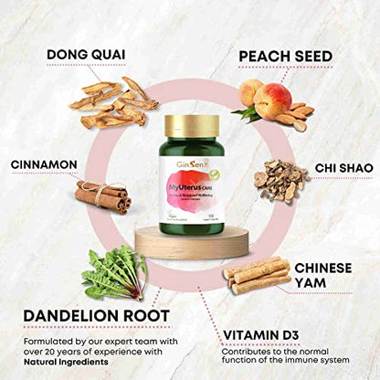 GinSen MyUterus Care for Women’s Warm Uterus, Pregnancy & Menstrual Wellness - Maple Wellness Supplements
