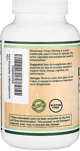 Ginseng Capsules (Korean Red Ginseng Extract, Panax Ginseng 10% Ginsenosides) - Maple Wellness Supplements