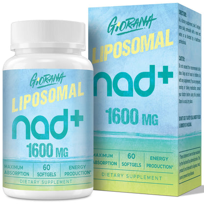 GIORANA 1600 MG Liposomal NAD+ Supplement, NAD+ Boosting Supplement, Superior Absorption, Vitamin B3 for Aging Defense, Longevity, Energy, Repair, Non-GMO, 60 Softgels - Maple Wellness Supplements