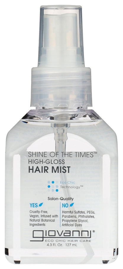 GIOVANNI Shine of the Times Finishing High-Gloss Hair Mist - Anti Frizz Hair Products, Color Safe, Salon Quality, Cruelty-Free, No Parabens, Infused with Natural Botanical Ingredients - 4.3 oz - Maple Wellness Supplements