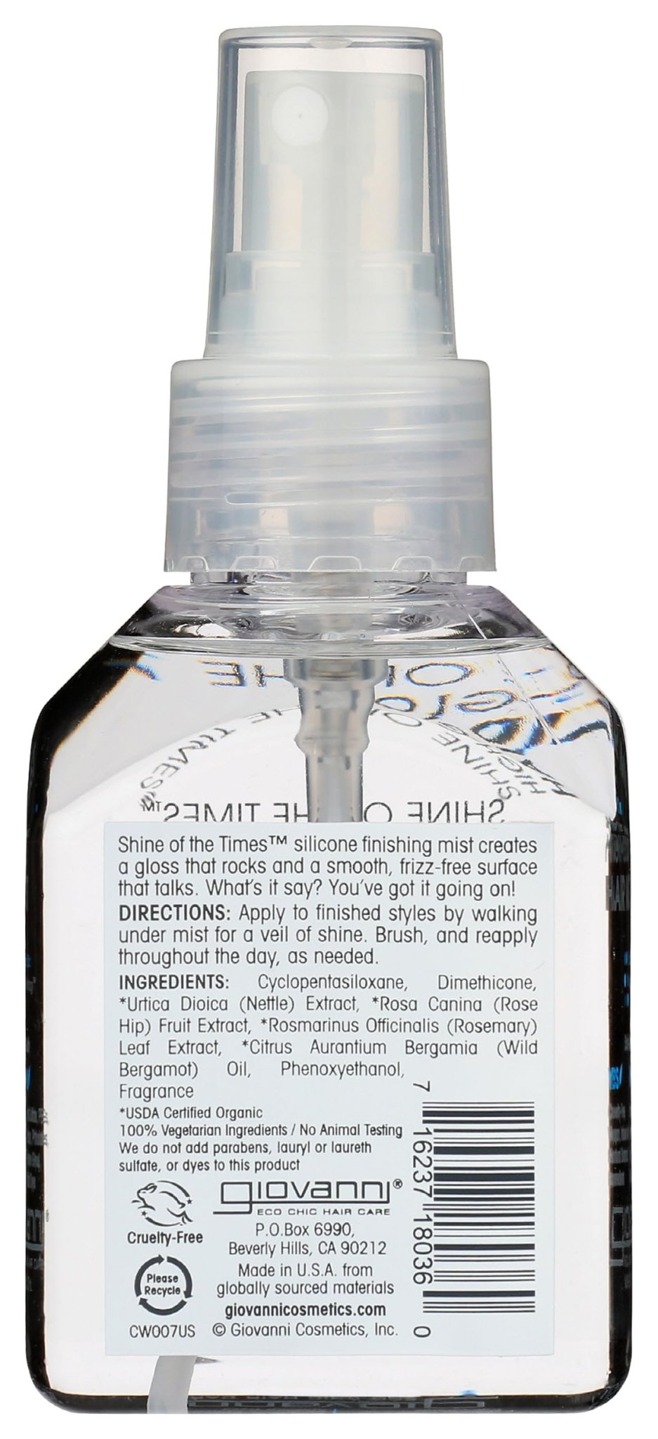 GIOVANNI Shine of the Times Finishing High-Gloss Hair Mist - Anti Frizz Hair Products, Color Safe, Salon Quality, Cruelty-Free, No Parabens, Infused with Natural Botanical Ingredients - 4.3 oz - Maple Wellness Supplements