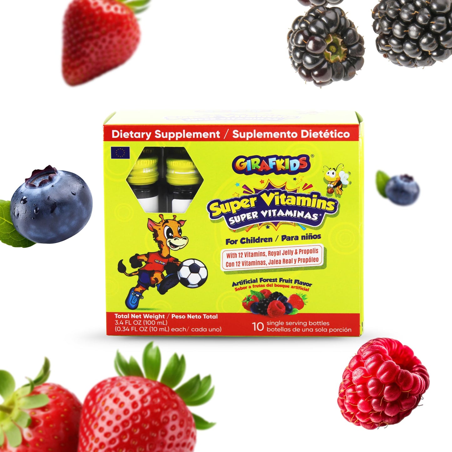 GirafKids Multivitamin Syrup + Super Vitamins Liquid Bundle for Kids Ages 4+ | Omega-3, Beta Glucan, Royal Jelly & Propolis | - Maple Wellness Supplements