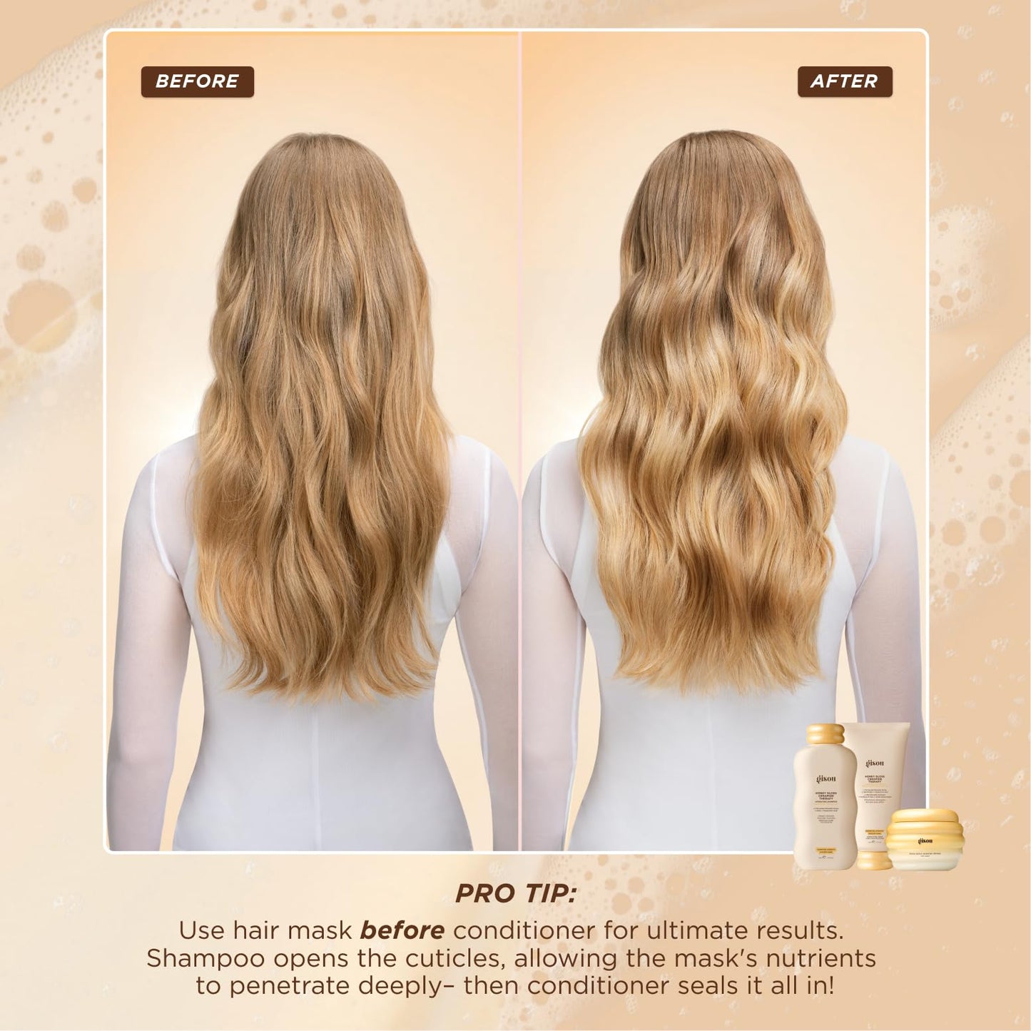 Gisou Honey Gloss Hair Therapy Trio - Mini Shampoo, Hair Mask and Conditioner for smoother, stronger and glossier hair - Maple Wellness Supplements