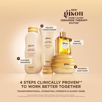 Gisou Honey Gloss Hair Therapy Trio - Mini Shampoo, Hair Mask and Conditioner for smoother, stronger and glossier hair - Maple Wellness Supplements