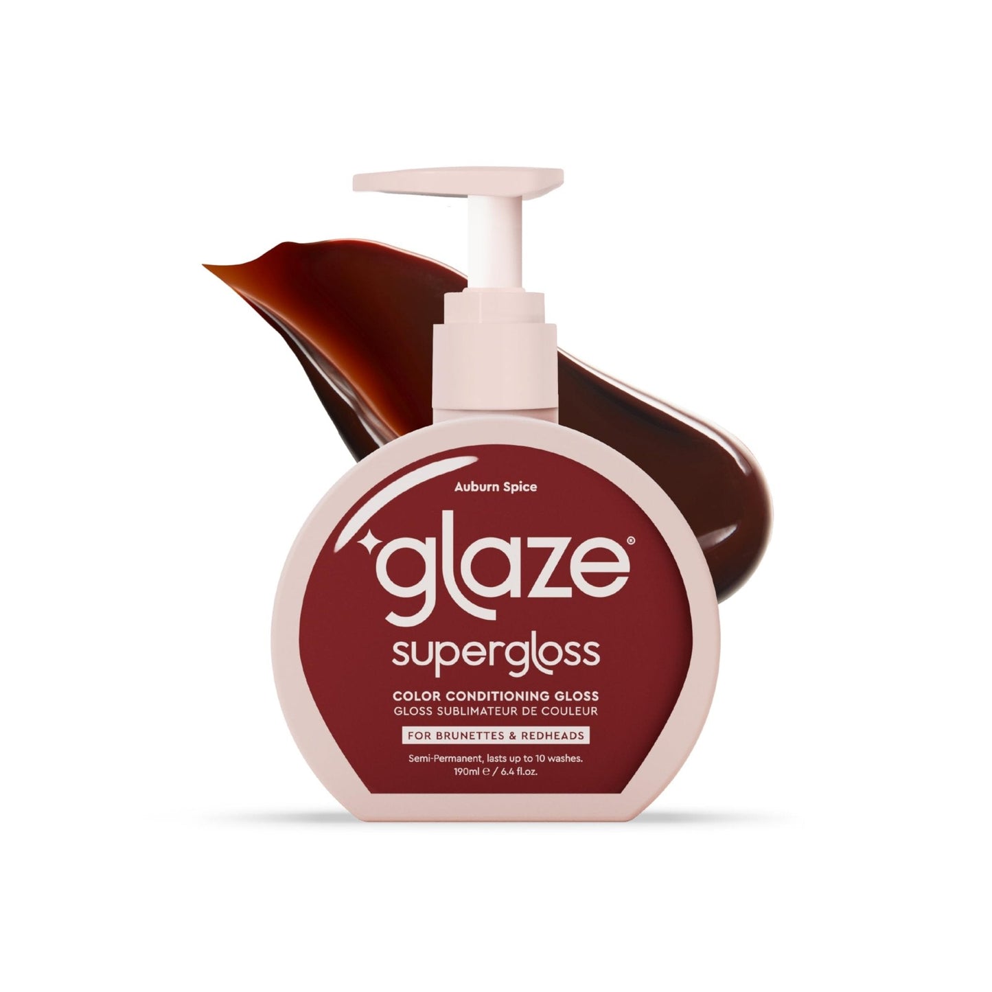 Glaze Color Conditioning Gloss - Tinted Moisturizer for Brown or Red Hair, Boosts Color and Shine, Repairs Damage - Auburn Spice, 6.4 oz - Maple Wellness Supplements