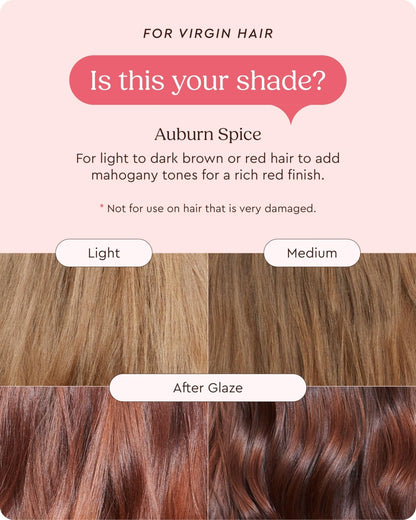 Glaze Color Conditioning Gloss - Tinted Moisturizer for Brown or Red Hair, Boosts Color and Shine, Repairs Damage - Auburn Spice, 6.4 oz - Maple Wellness Supplements
