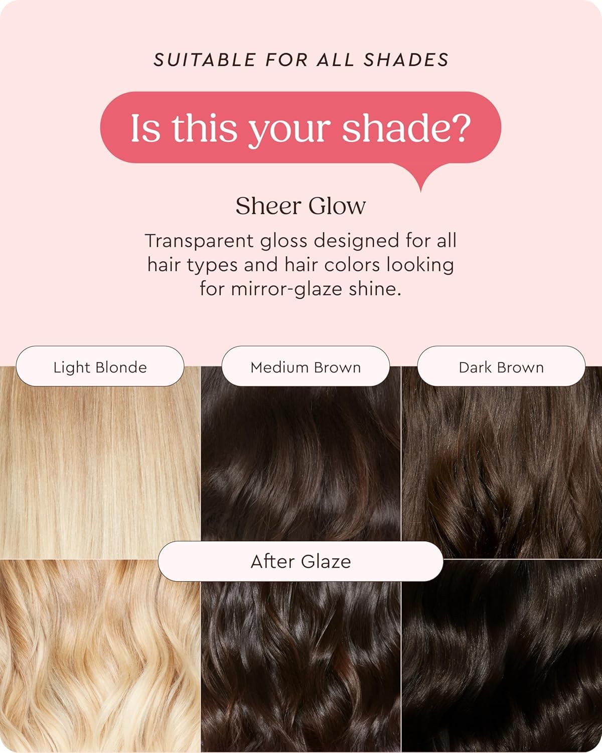 Glaze Supergloss Sheer Glow Clear Hair Gloss Mini – Smooths, Lightweight, Adds Mirror Shine & Improves the look of Damaged Hair – Travel Size 1.7 oz - Maple Wellness Supplements