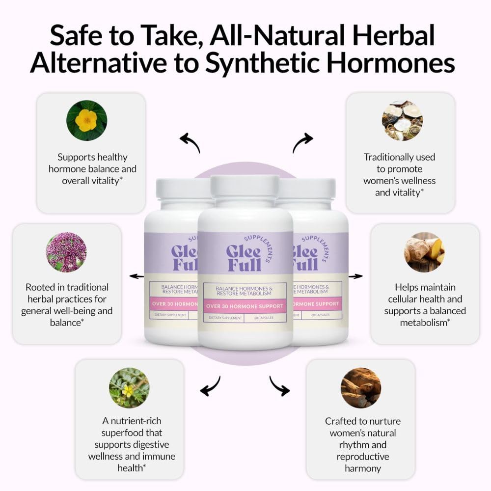 GleeFull Over 30 Hormone Support - Menopause Supplements for Women - Hormone Support for Women - Maple Wellness Supplements