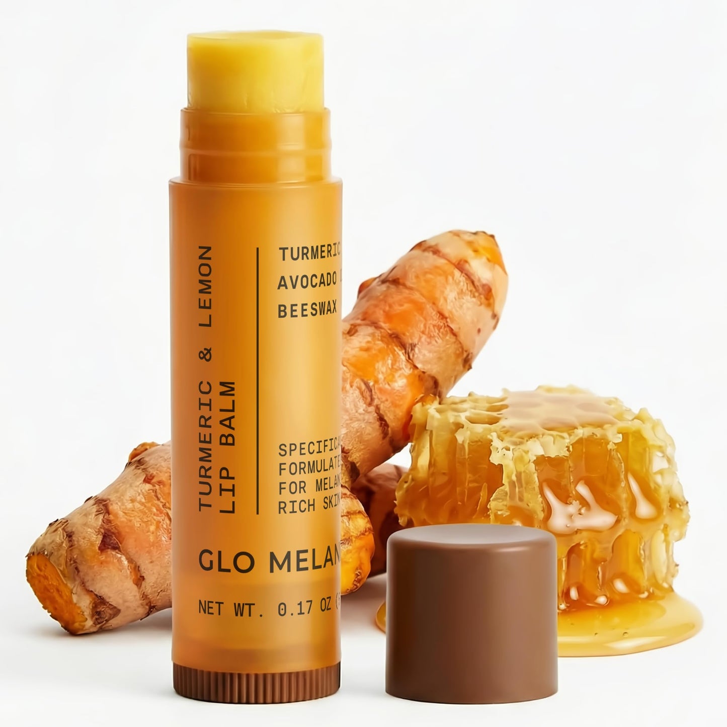 Glo Melanin All Natural Lemon and Turmeric Lip Balm - Natural Lip Balm Illuminate Your Smile - Maple Wellness Supplements