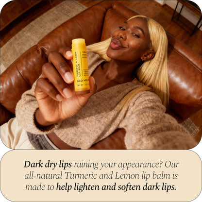 Glo Melanin All Natural Lemon and Turmeric Lip Balm - Natural Lip Balm Illuminate Your Smile - Maple Wellness Supplements