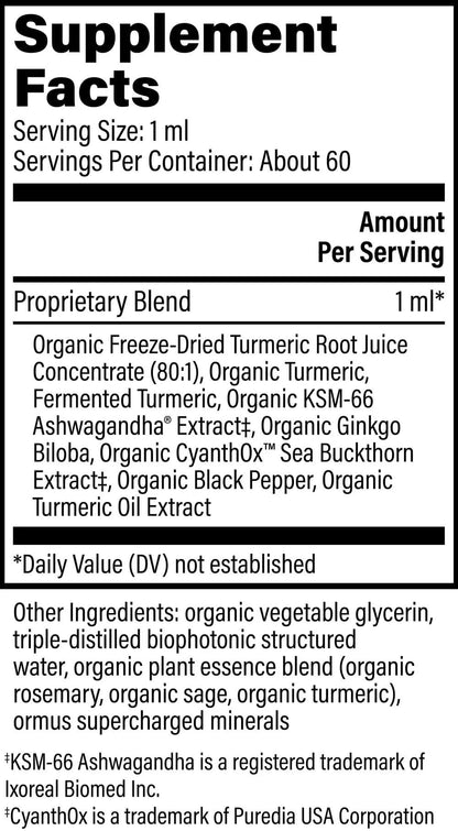 Global Healing Center Brain Health - USDA Organic Brain Supplements for Memory & Focus - Nootropics Supplement to Combat Mental Fog, Advanced Focus Factor for Adults Extra Strength - 2 Fl Oz - Maple Wellness Supplements