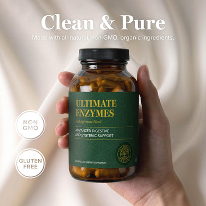 Global Healing - Ultimate Enzymes - Systemic & Digestive Enzymes Supplement for Healthy Digestion, Immune System Boost & Natural Gut Health, Digestive Enzyme for Women & Men, Lipase - Maple Wellness Supplements