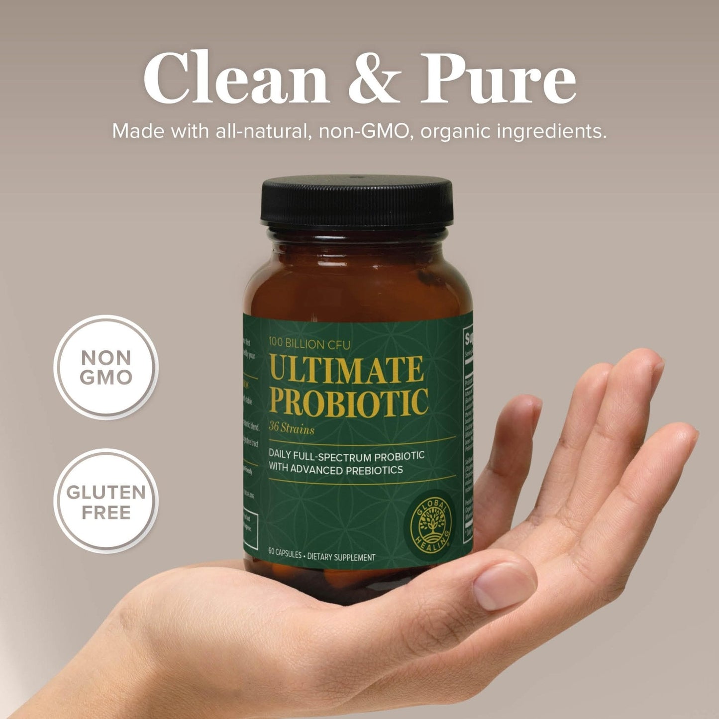 Global Healing Ultimate Probiotic Blend Supplement with Prebiotics and Probiotics for Digestive Health, Digestive Tract, & Immune System, Gut Health for Men & Women, - Maple Wellness Supplements