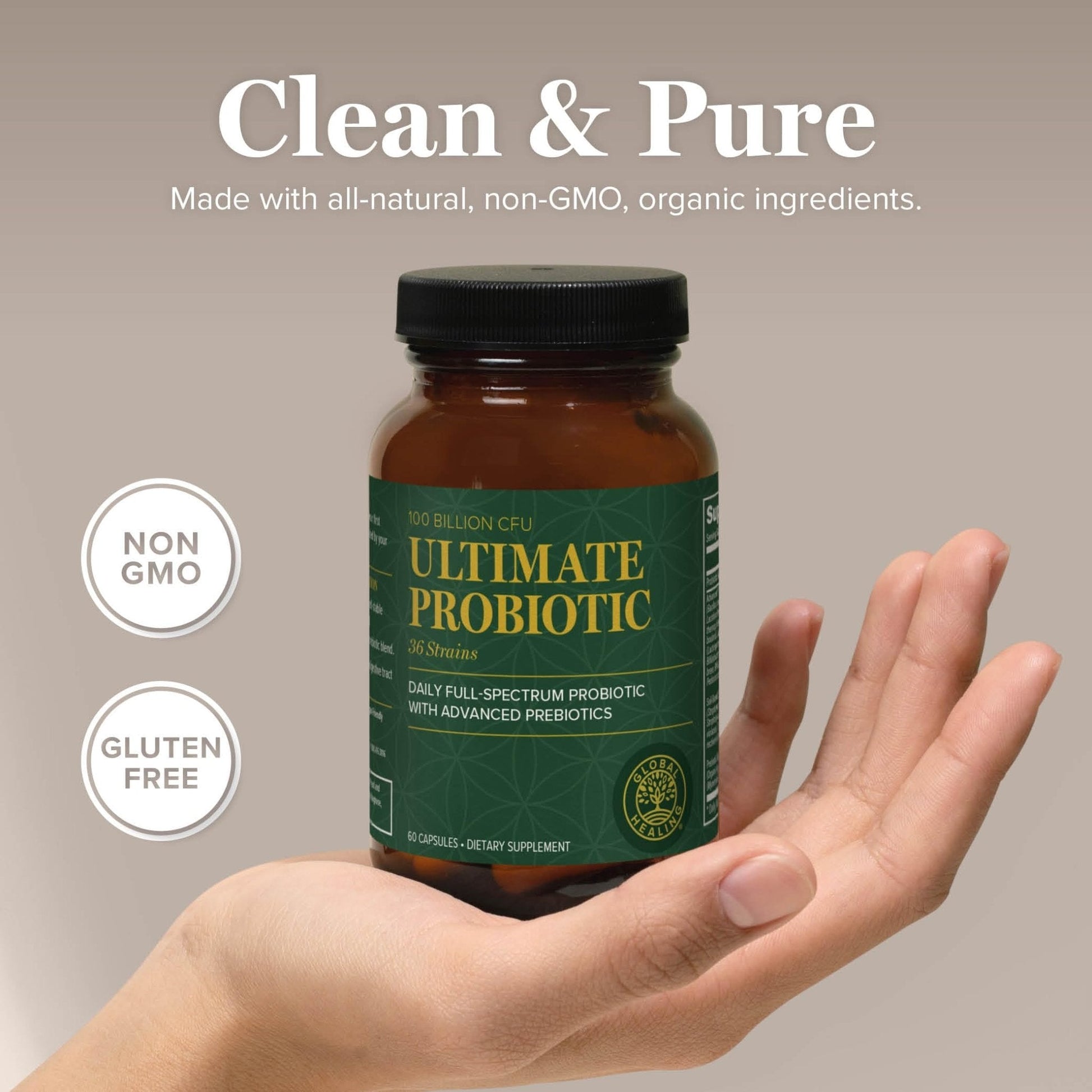 Global Healing Ultimate Probiotic Blend Supplement with Prebiotics and Probiotics for Digestive Health, Digestive Tract, & Immune System, Gut Health for Men & Women, - Maple Wellness Supplements