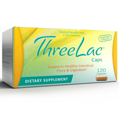 Global Health Trax GHT - ThreeLac Probiotic Capsules, 120 Count - Comprehensive Digestive Support for Men, Women, and Children - Immune System and Gut Balance, Non-GMO - Maple Wellness Supplements