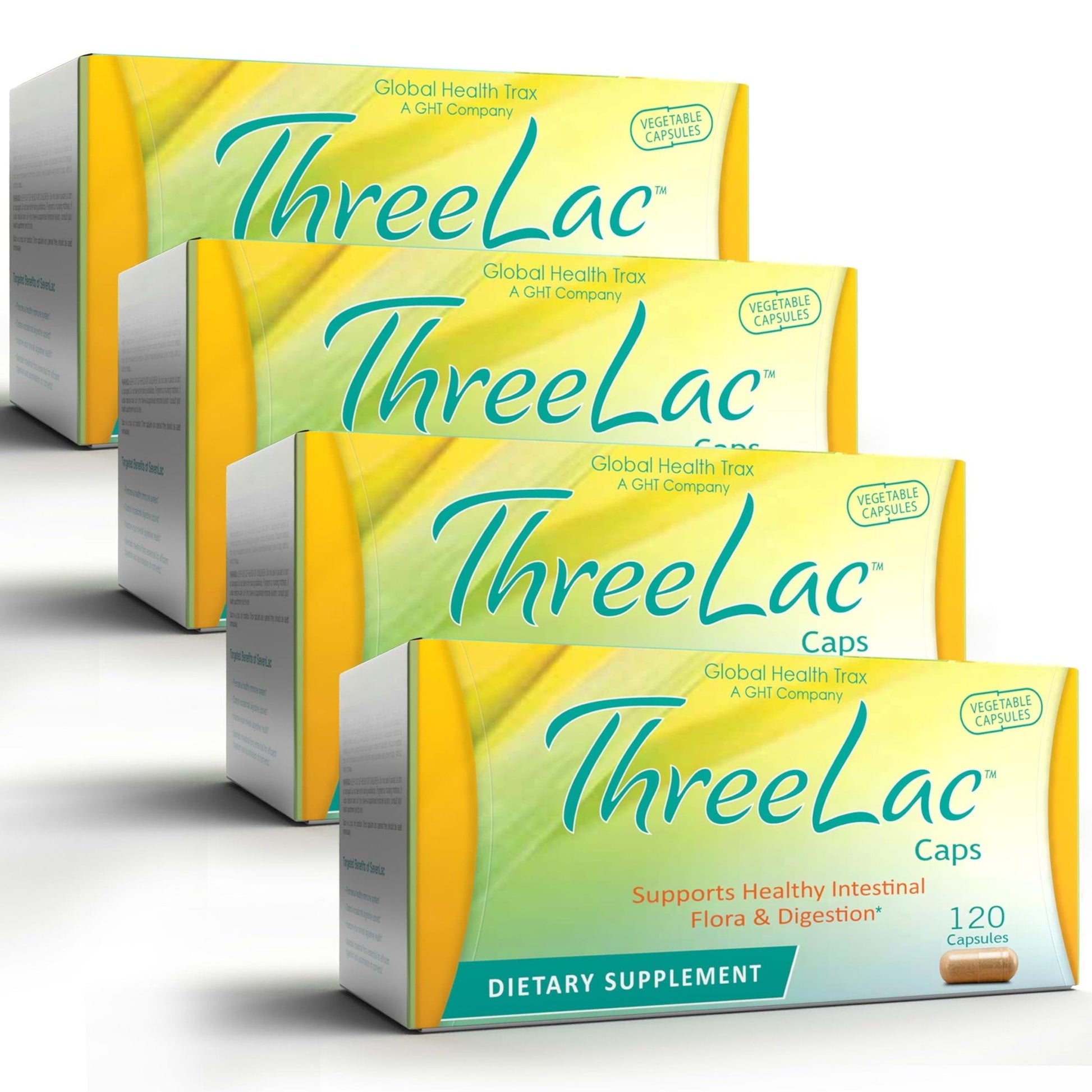 Global Health Trax GHT - ThreeLac Probiotic Capsules, 480 Count - Comprehensive Digestive Support for Men, Women, and Children - Immune System and Gut Balance, Non-GMO - Maple Wellness Supplements