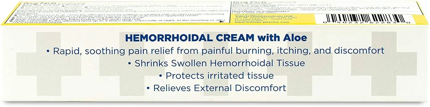 Globe Hemorrhoidal Cream, Phenylephrine HCl, Pramoxine with Aloe, Relief from Burning, Itching and Discomfort of Hemorrhoids, 1.8 Ounces - Maple Wellness Supplements