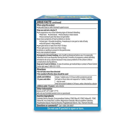 Globe Ibuprofen Tablets, 200 mg, Pain Reliever and Fever Reducer, for Headache, Muscular Aches, Arthritis, Backache and More 50 Packets of 2 Tablets Each,100 Tablets - Maple Wellness Supplements