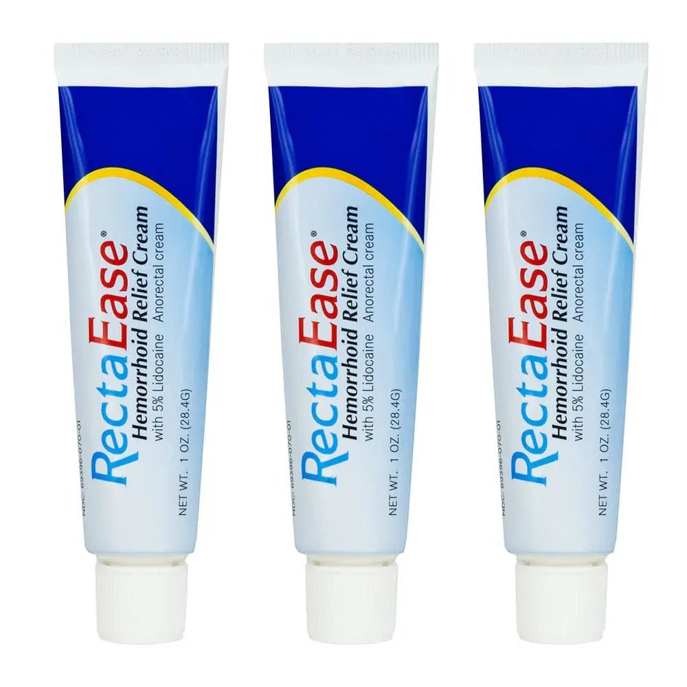 Globe RectaEase 5% Lidocaine (3 Pack) Hemorrhoid Relief Cream 1 oz Tube, Anorectal Cream, Rapid Numbing Relief, Hemorrhoid Treatment from Itch and Burn - Maple Wellness Supplements
