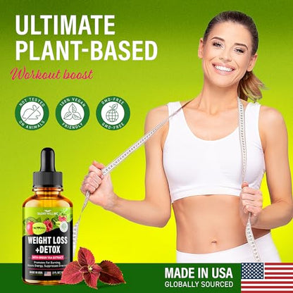 Glory Will Inc Weight Loss Drops Natural Detox Made in USA - Diet Drops for Fat Loss - Maple Wellness Supplements