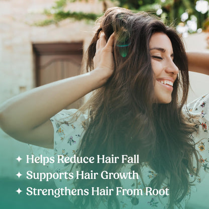 Glosense Hair You Glo – Plant-Based Biotin Supplement | Hair Growth Drink | Natural Hair Vitamins Powder with Amla, Sea Buckthorn, Gotu Kola | No Added Sugar, No Added Flavours | 30 Servings - Maple Wellness Supplements